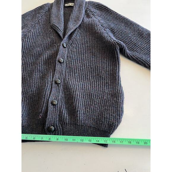 Vintage Shawl Collar Wool Cardigan Size Large Made in Britain Grandpa Sweater - Picture 11 of 12